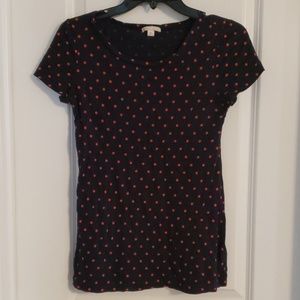 Blue and Navy Dot Maternity Tee - XS